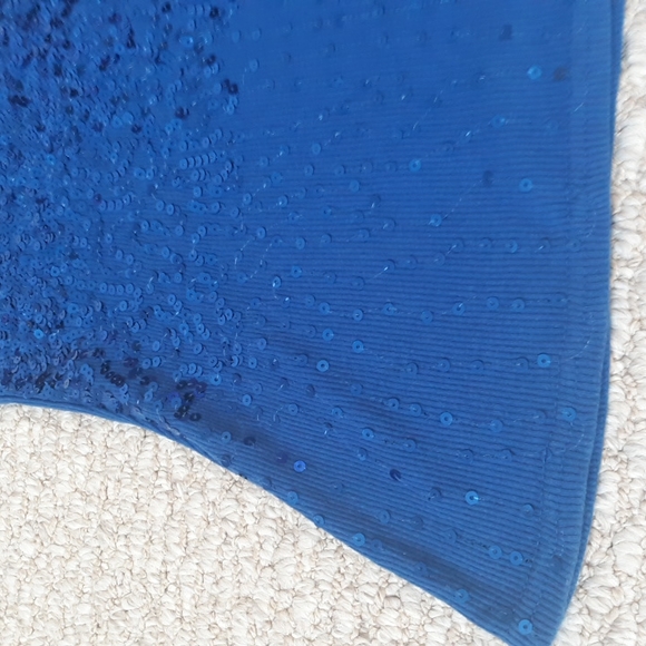 Blue Sequin Sleeveless Top Size Small - Picture 13 of 15
